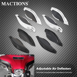 Aile latérale déflectrice noire montée sur le carénage batwing d'une Harley-Davidson Touring - vue 1