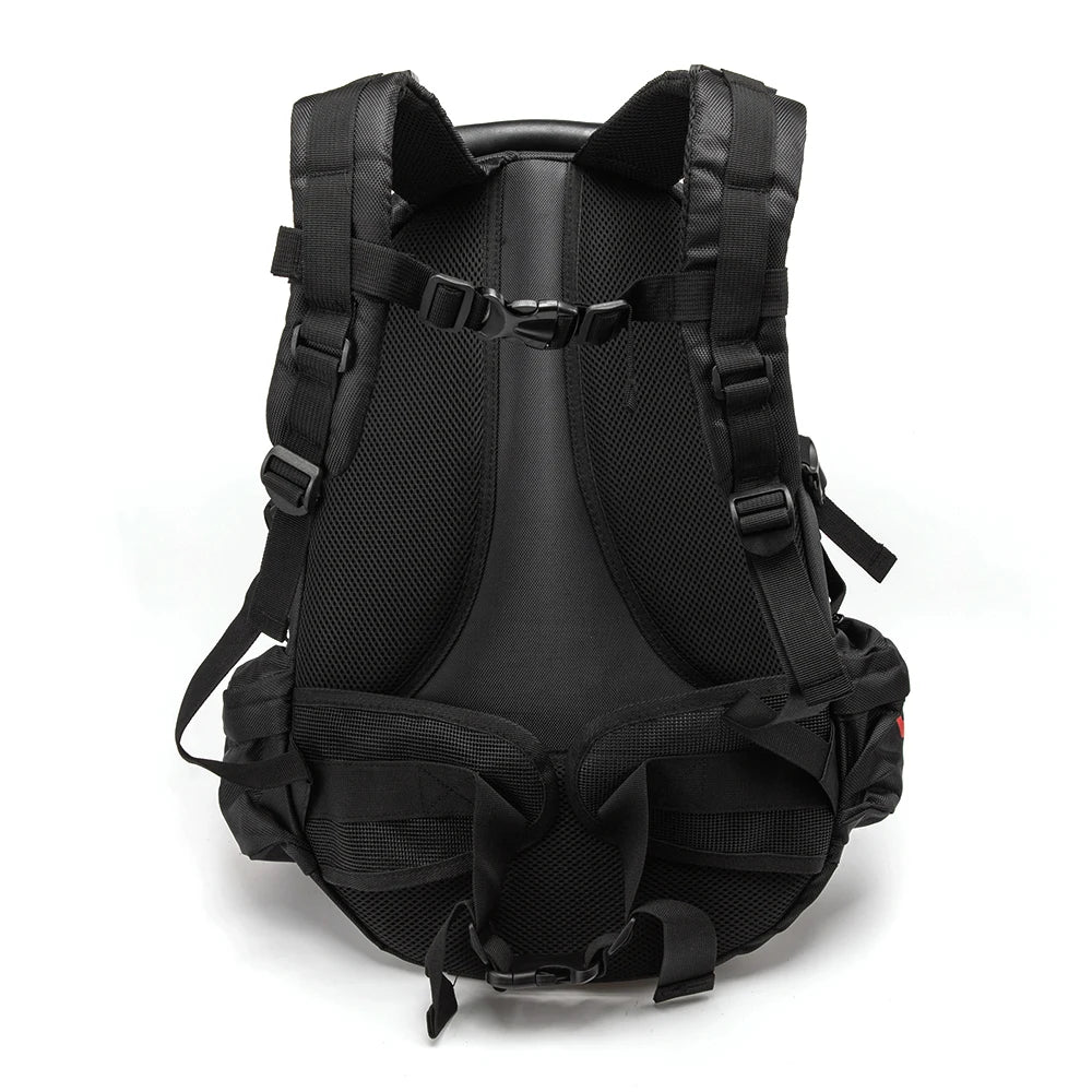 Sac à dos moto noir imperméable avec filet porte-casque - vue 5