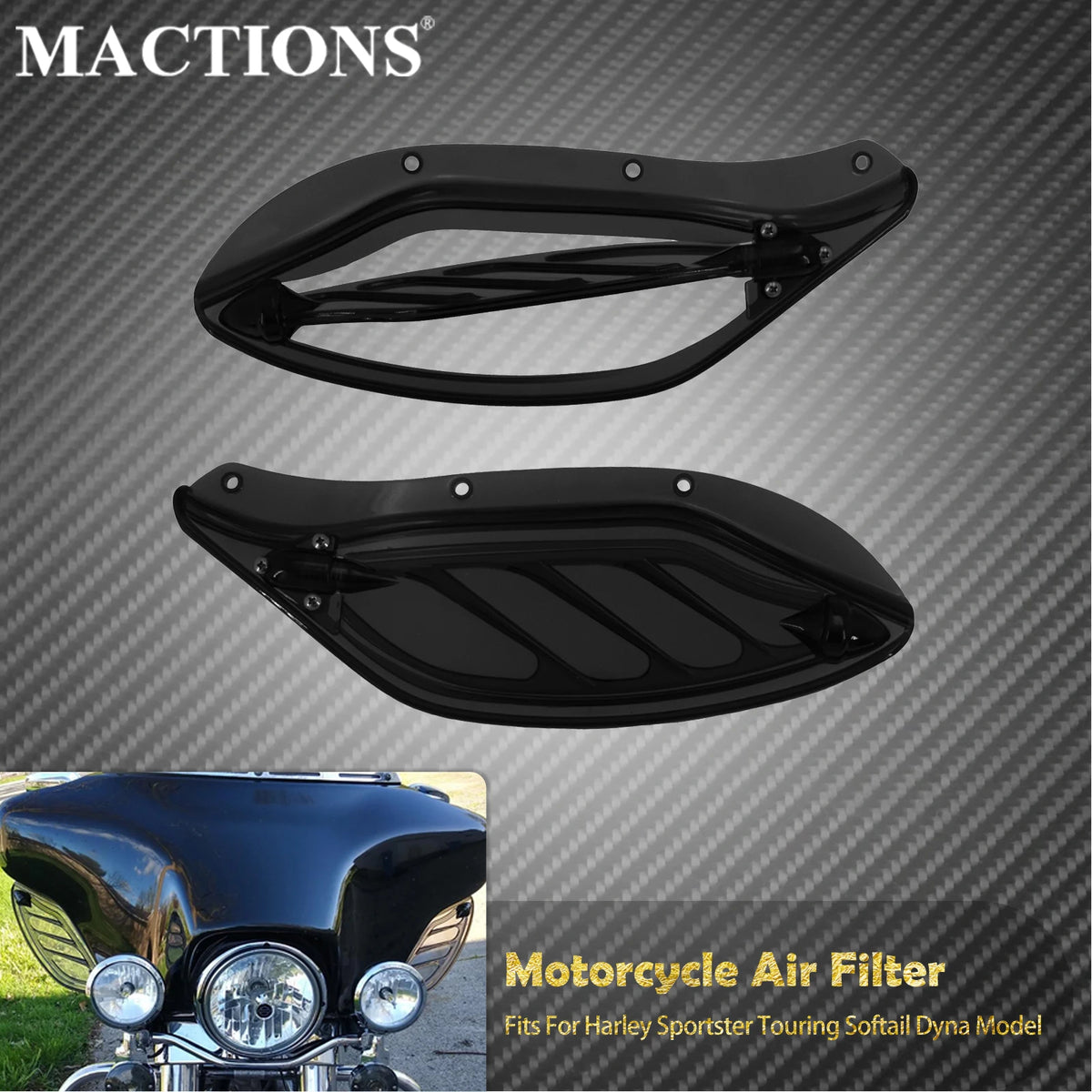 Déflecteurs d'Air Latéraux pour Pare-brise (Side Wings) - Harley-Davidson Touring 1996-2013 – photo 1/6