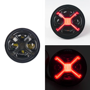 Phare LED style X 5,75 pouces avec feu de jour ambre pour moto rétro Harley Sportster et Scout - vue 10