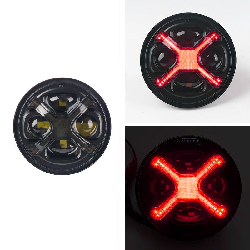 Phare LED style X 5,75 pouces avec feu de jour ambre pour moto rétro Harley Sportster et Scout - vue 10