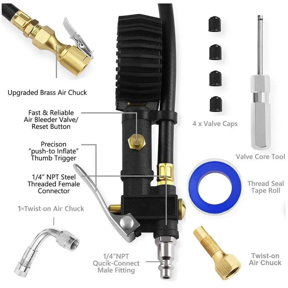 Manomètre Numérique de Pression 3-250 PSI avec Raccord Rapide et Écran LCD Rétroéclairé – photo 2/7