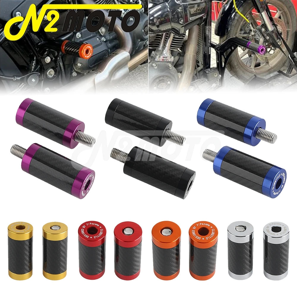Paire d'embouts de glissière en aluminium et fibre de carbone pour barre de protection moto - vue 4