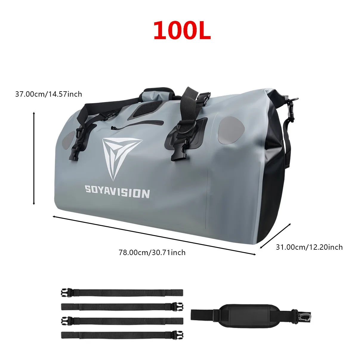 Sac de selle arrière noir étanche pour moto - vue 18