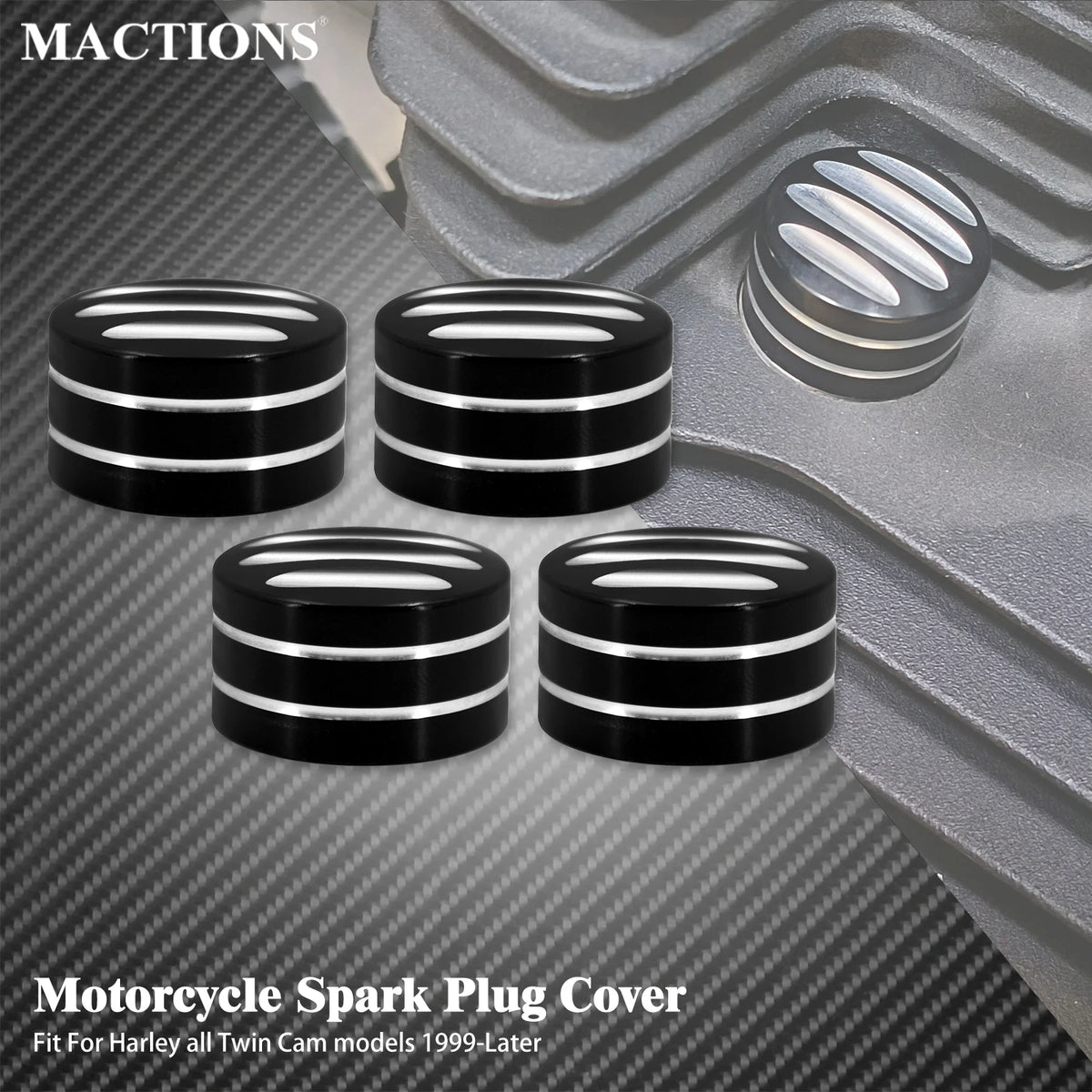 Caches de vis de culasse pour Harley Twin Cam - vue 1
