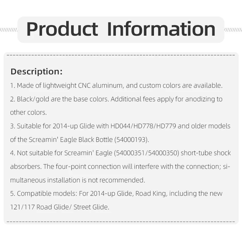 Support de Réservoir Déporté d'Amortisseur CNC pour Harley Touring 2014+ – photo 6/8