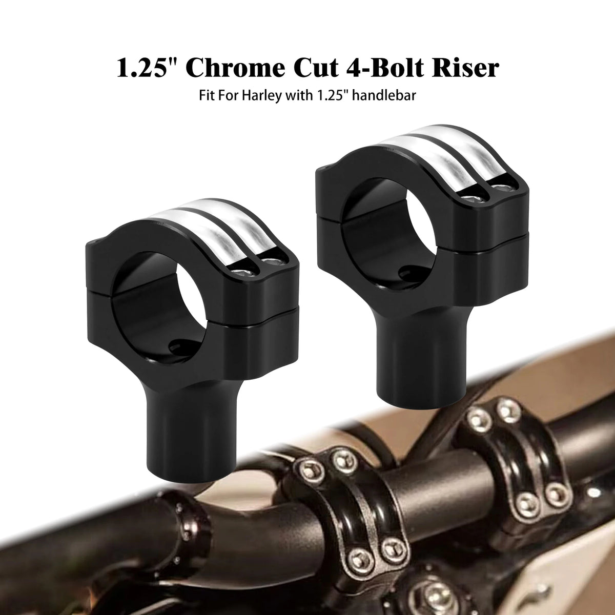 Kit de rehausseurs de guidon chromé pour Harley-Davidson - vue 9