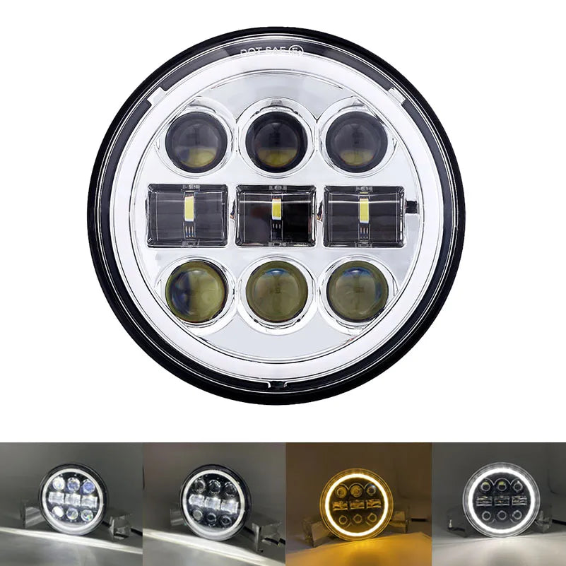 Phare LED noir 5,75 pouces avec feu de jour 40W pour Harley Sportster 883 et XL883 - vue 9