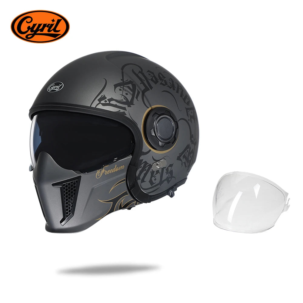 Casque moto modulable rétro, mentonnière relevée - vue 10