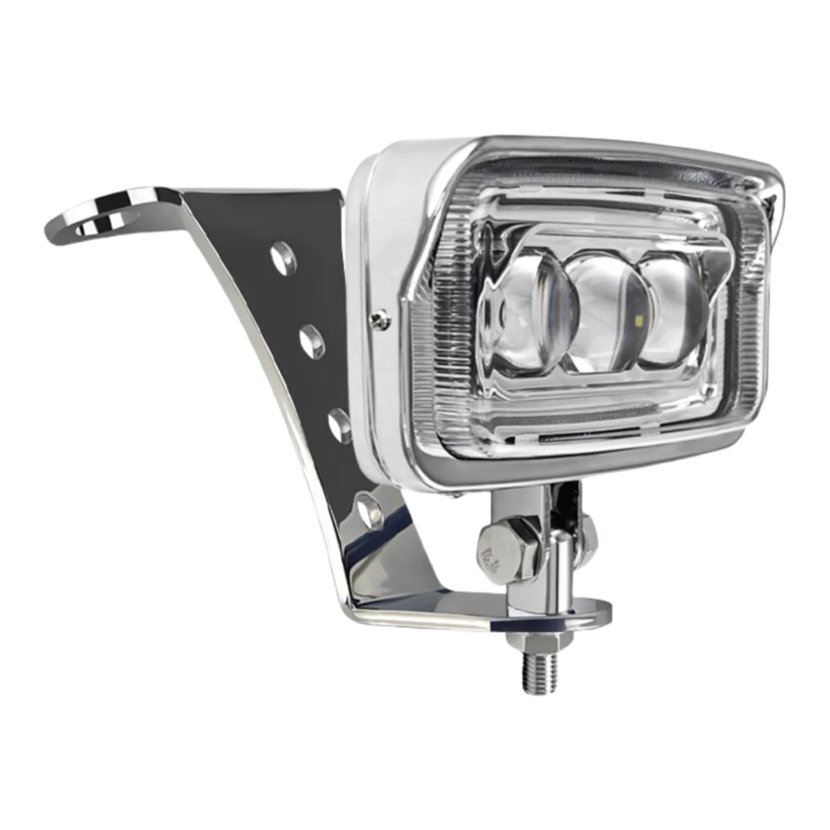 Phare LED rectangulaire chromé pour moto custom - vue 11
