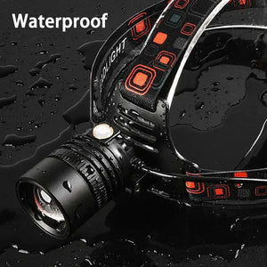 Lampe frontale LED puissante en alliage d'aluminium, rechargeable – photo 6/8