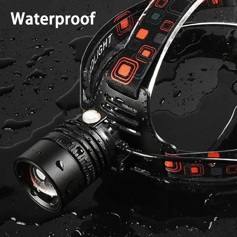 Lampe frontale LED puissante en alliage d'aluminium, rechargeable – photo 6/8