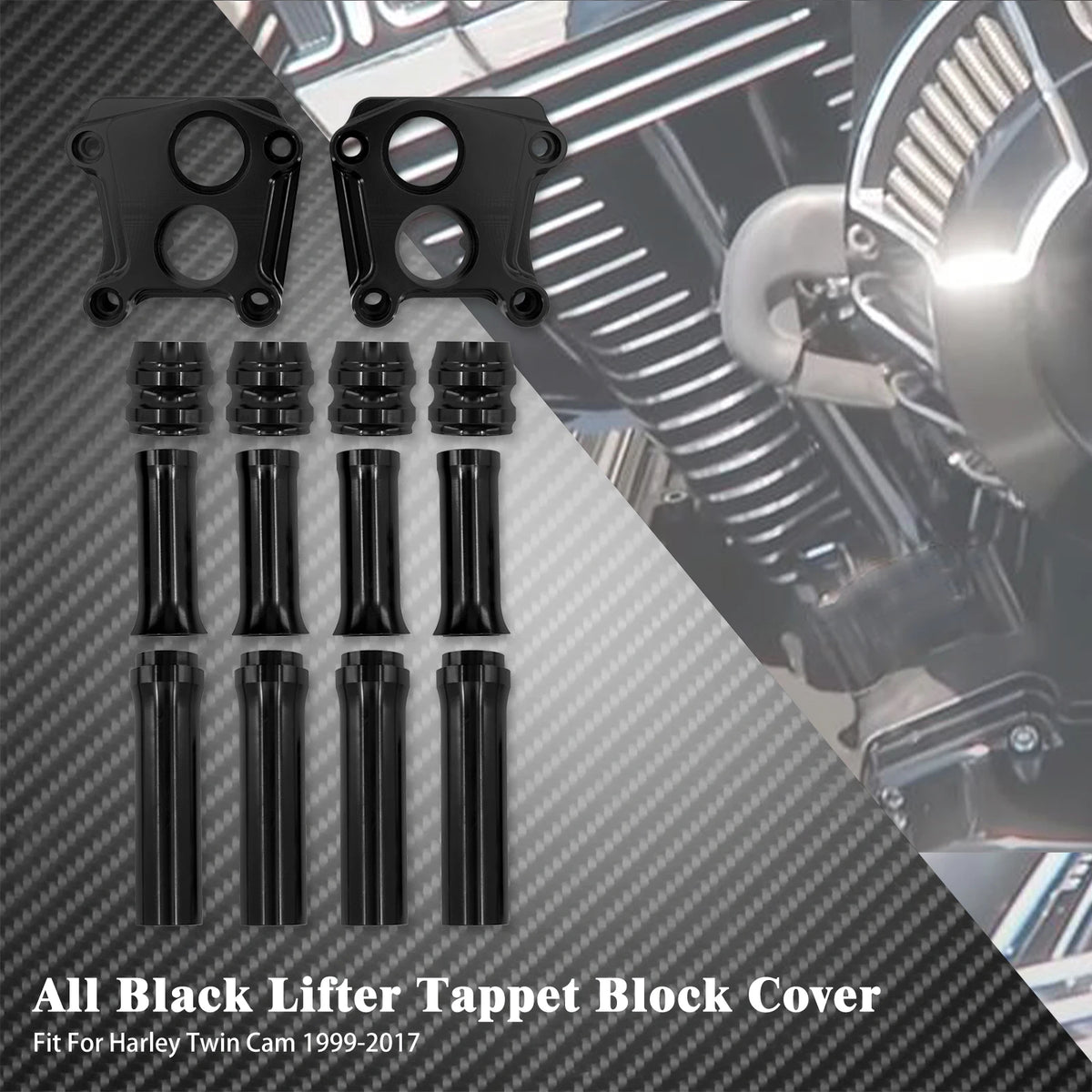 Kit de caches de tiges et blocs de poussoirs pour Harley Twin Cam - vue 7