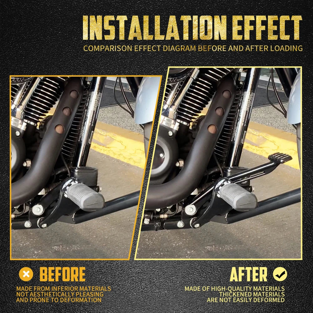Kit repose-pieds pour commandes avancées en aluminium billette et acier, finition noire pour Harley-Davidson Softail Street Bob, Low Rider FXBB 2018-2025 – photo 3/7