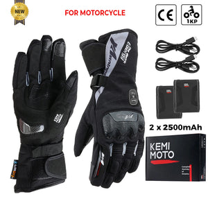 Gants moto chauffants noirs - vue sur main - vue 13