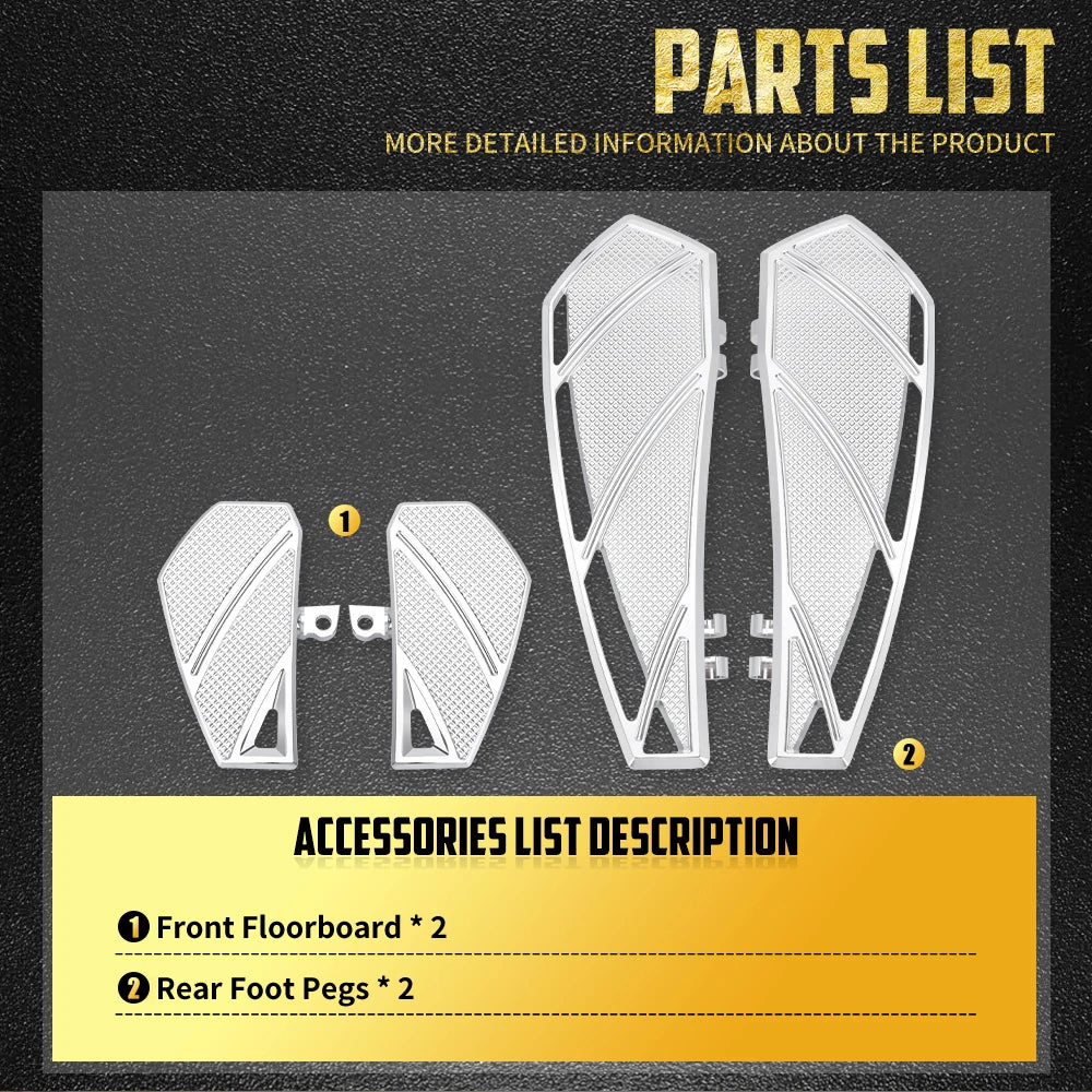Repose-Pieds Avant/Arrière CNC (Floorboards) - Harley-Davidson Softail, Touring & Dyna – photo 5/8