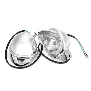 Phare additionnel rond chromé à visière pour Harley custom - vue 3