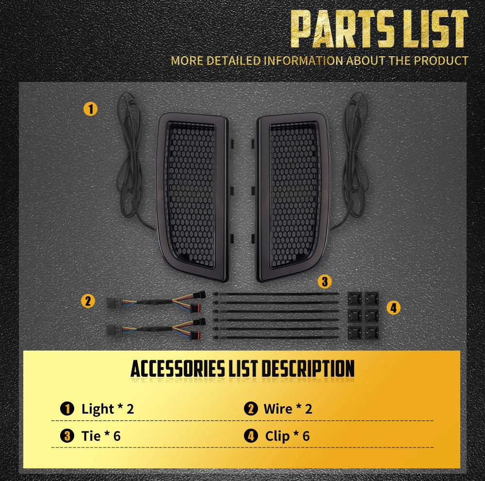 Feux LED d'insert de carénage inférieur (position/clignotant) pour Harley Touring Ultra Limited, Street Glide, Road Glide... - vue 5