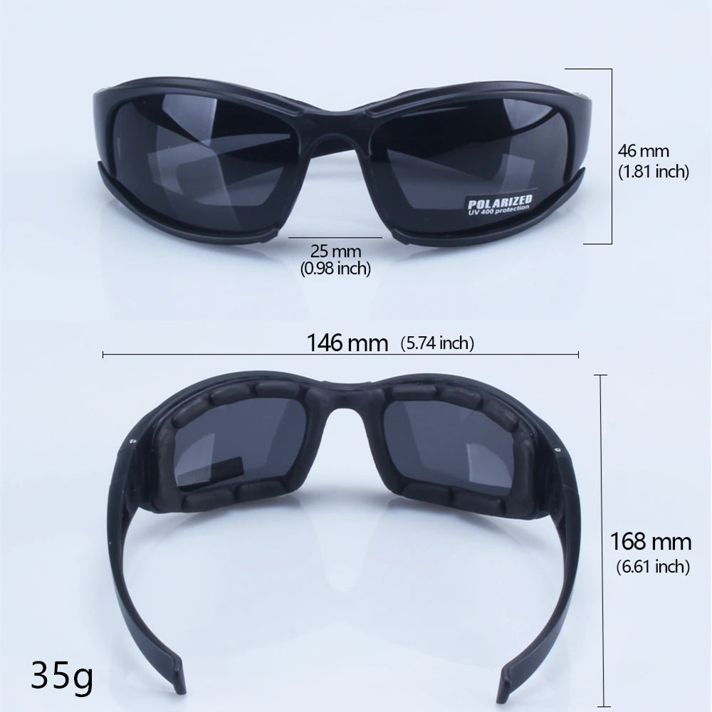 Lunettes de moto X7 style militaire verre fumé polarisé - vue 3