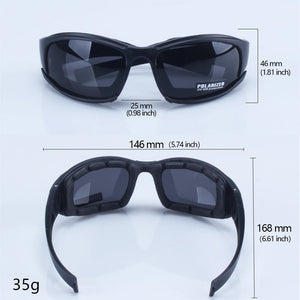 Lunettes de moto X7 style militaire verre fumé polarisé - vue 3
