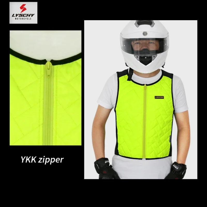 Gilet moto rafraîchissant noir sans manches - vue de face - vue 1
