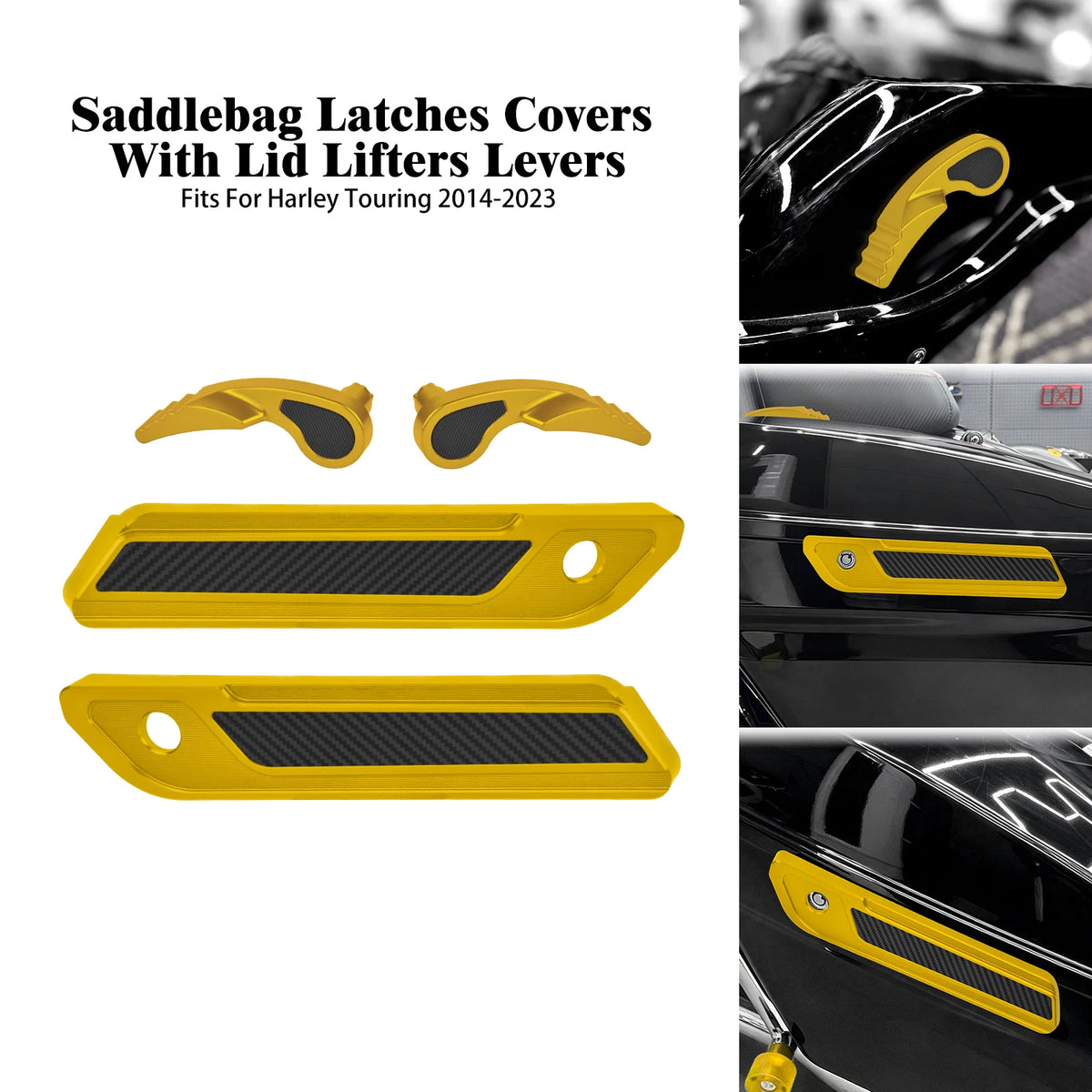 Kit de leviers et caches de verrous de sacoches cavalières en aluminium pour Harley Touring 2014-2025 - vue 8