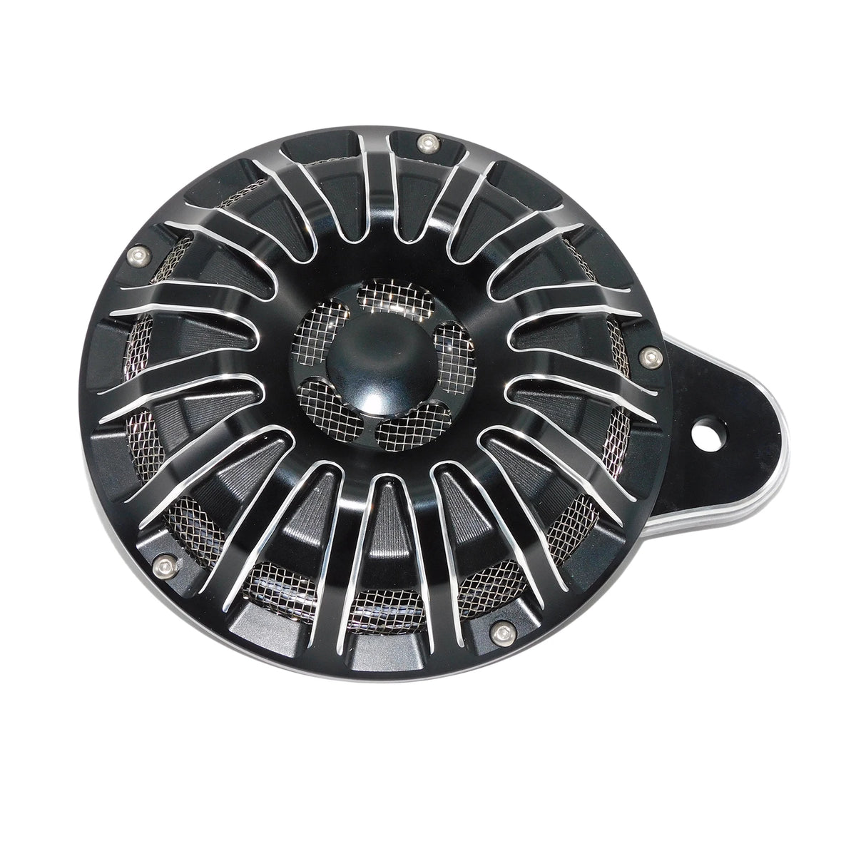 Cache de klaxon noir et chrome pour Harley-Davidson Big Twin 1991-2017 et Sportster XL - vue 7