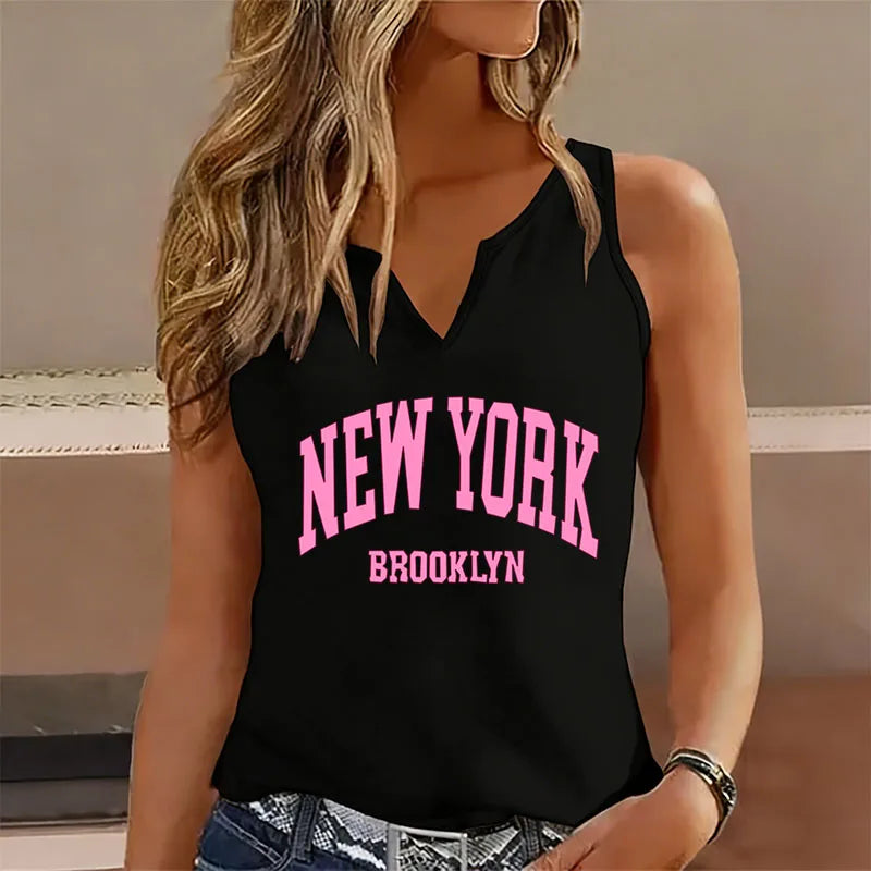 Débardeur femme col V Brooklyn New York - vue 5