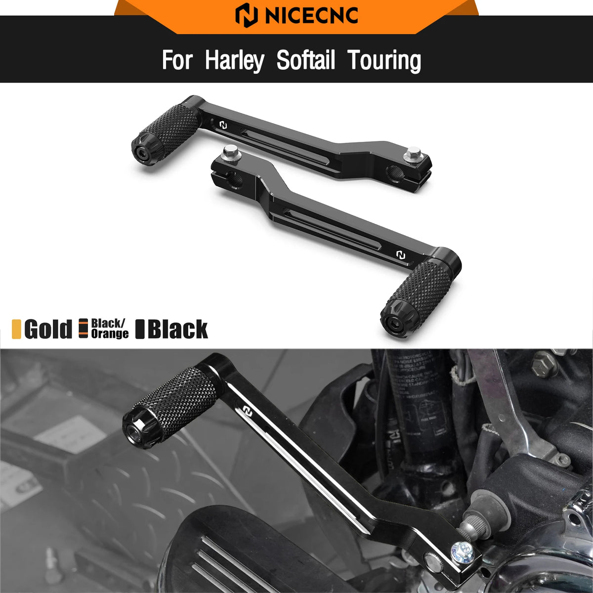 Levier de Sélecteur Court/Long CNC pour Harley Street Glide, Road Glide, Road King, Ultra Limited – photo 1/16