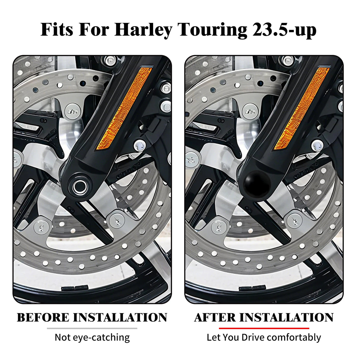 Cache d'écrou d'essieu avant noir pour Harley-Davidson Touring - vue 3