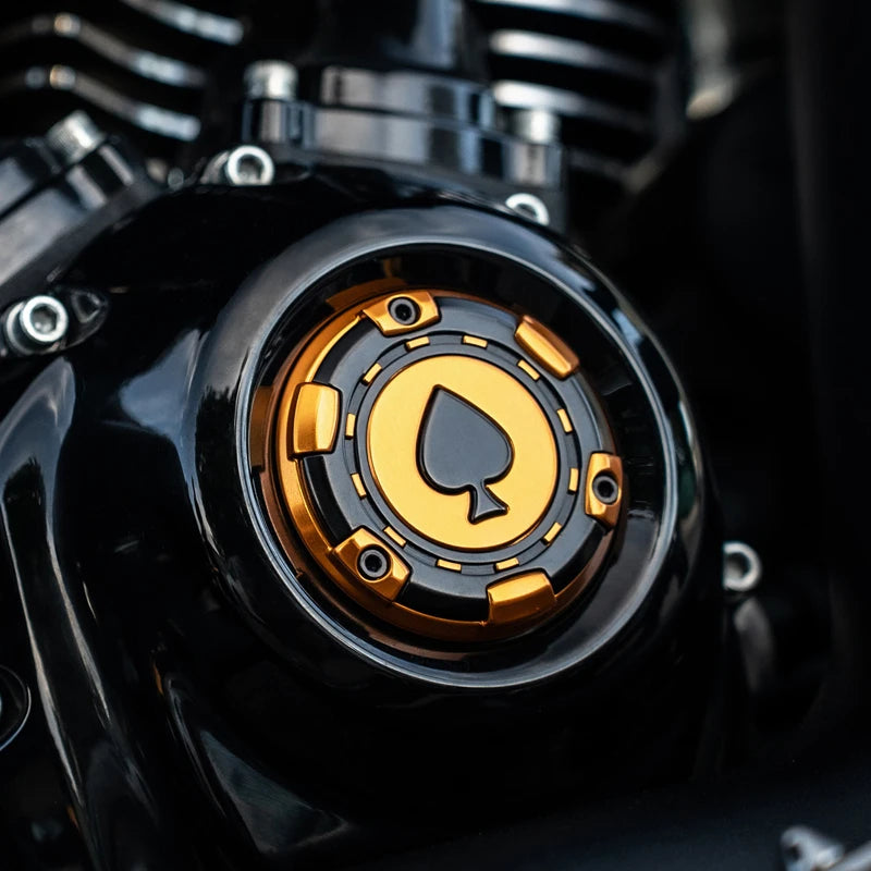 Cache de Distributeur (Timer Cover) Design Pique Noire pour Harley M8 Softail et Touring – photo 6/9