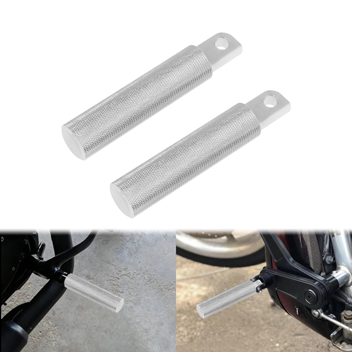 Repose-pieds noir et chromé à fixation mâle pour moto Harley-Davidson - vue 8