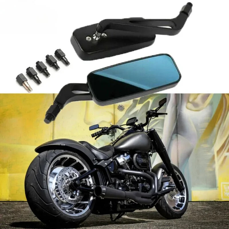 Paire de rétroviseurs chromés pour Harley-Davidson Softail, Sportster, Touring