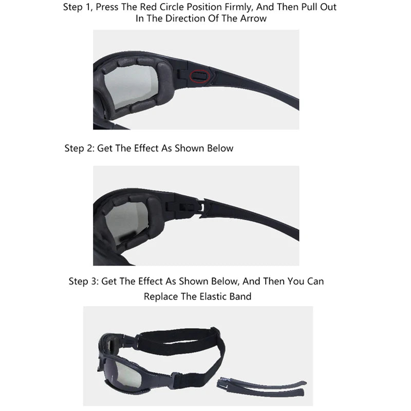 Lunettes Tactiques Polarisées 4 Verres Sport Plein Air - vue 3