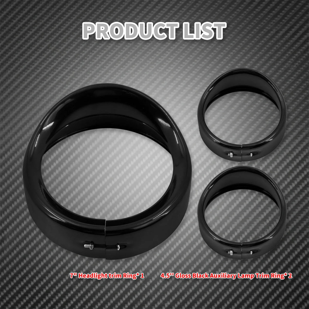 Cerclages de phare 7 pouces pour Harley Touring - vue 5