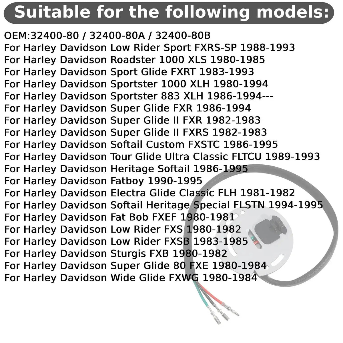 Capteur d'allumage 32400-80B pour Harley Softail Touring - vue 2