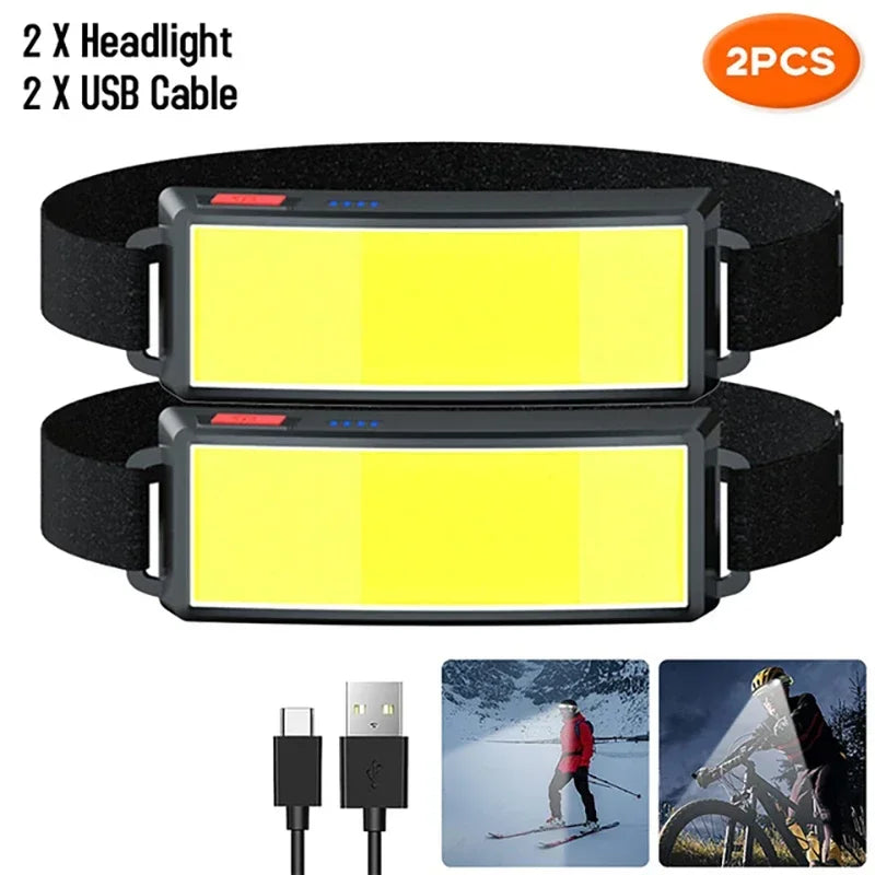 Lampe frontale LED COB puissante, rechargeable Type-C, batterie intégrée – photo 10/11
