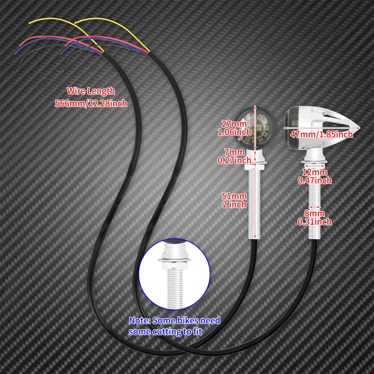 Clignotants/feux stop LED universels style bullet - Harley Softail, Touring, Dyna, Sportster XL 883, 1200 – photo 6/8