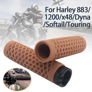 Poignées de guidon caoutchouc pour Harley Sportster Dyna Softail - vue 1