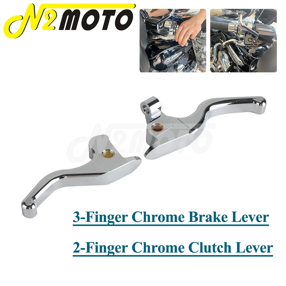 Paire de leviers de frein et d'embrayage chromés pour Harley-Davidson V-Rod - vue 11