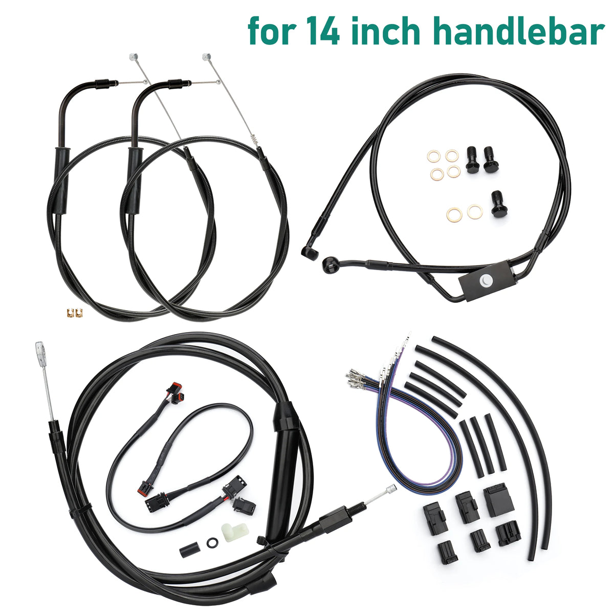 Kit de Câbles Rallongés pour Guidon - Harley-Davidson Dyna 2012-2017 (Avec ABS, Disque Avant Simple) – photo 10/12