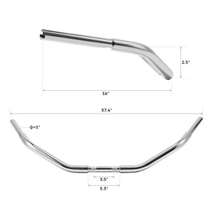Guidon beach bar pour Harley Softail Dyna Sportster Road King - vue 5