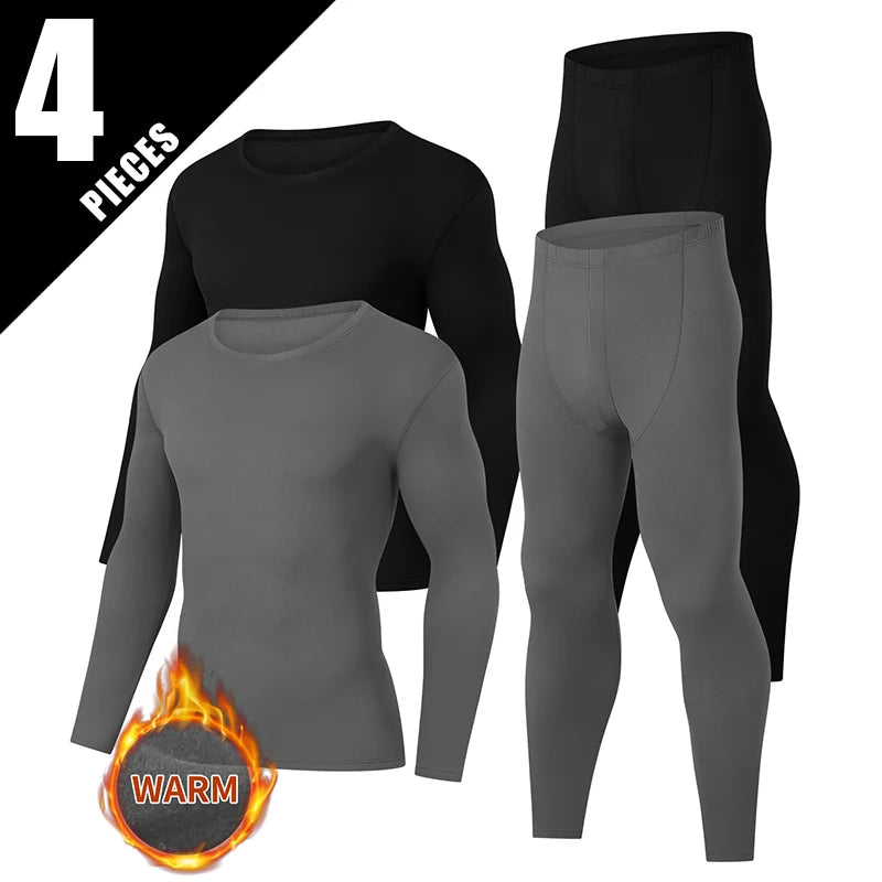 Ensemble sous-vêtements thermiques homme col rond - Grande taille