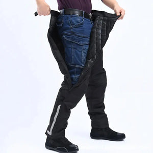 Surpantalon moto noir coupe-vent enfilage rapide - vue 5