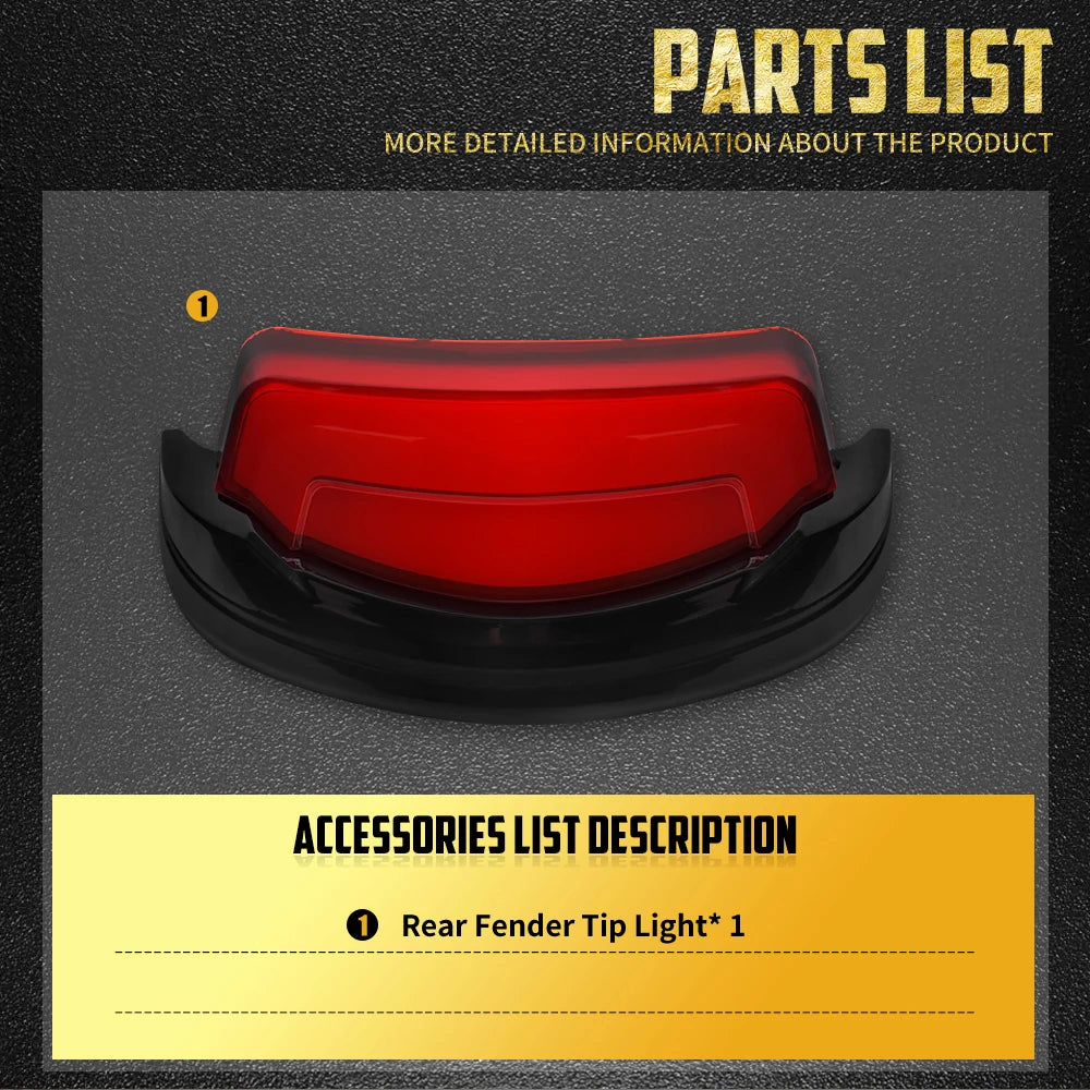 Feu LED de bout de garde-boue arrière (fender tip light) pour Harley-Davidson Touring, Ultra Limited 2014-2023 – photo 5/10