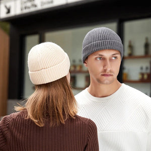 Bonnet tricot thermique à revers roulé pour l'hiver - vue 4