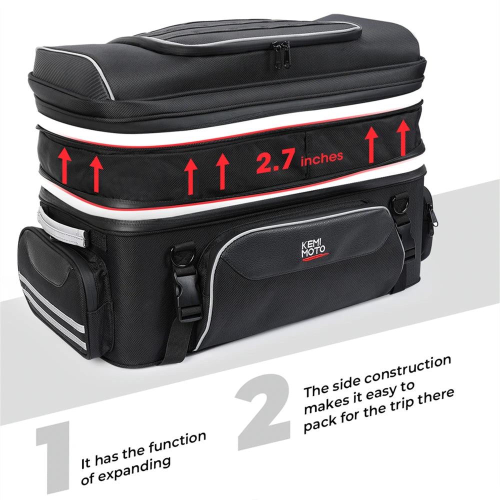 Sac de coffre arrière noir sur porte-bagages de Harley Touring - vue 5