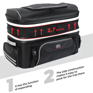 Sac de coffre arrière noir sur porte-bagages de Harley Touring - vue 5