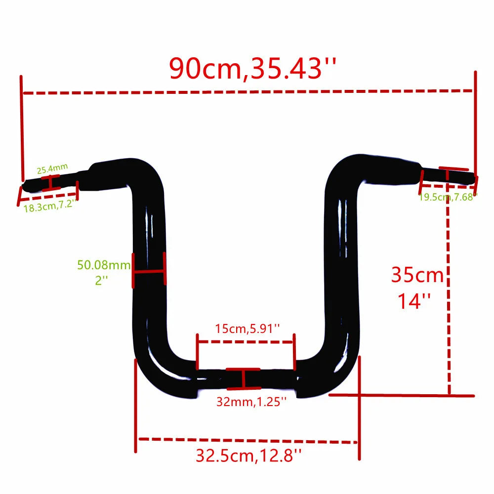 Guidon ape hanger 50 mm pour Harley Fat Boy - vue 5