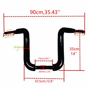 Guidon ape hanger 50 mm pour Harley Fat Boy - vue 5